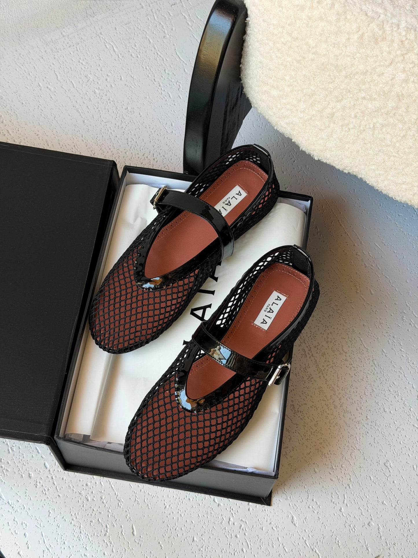 Alaïa Fishnet Ballerinas flat