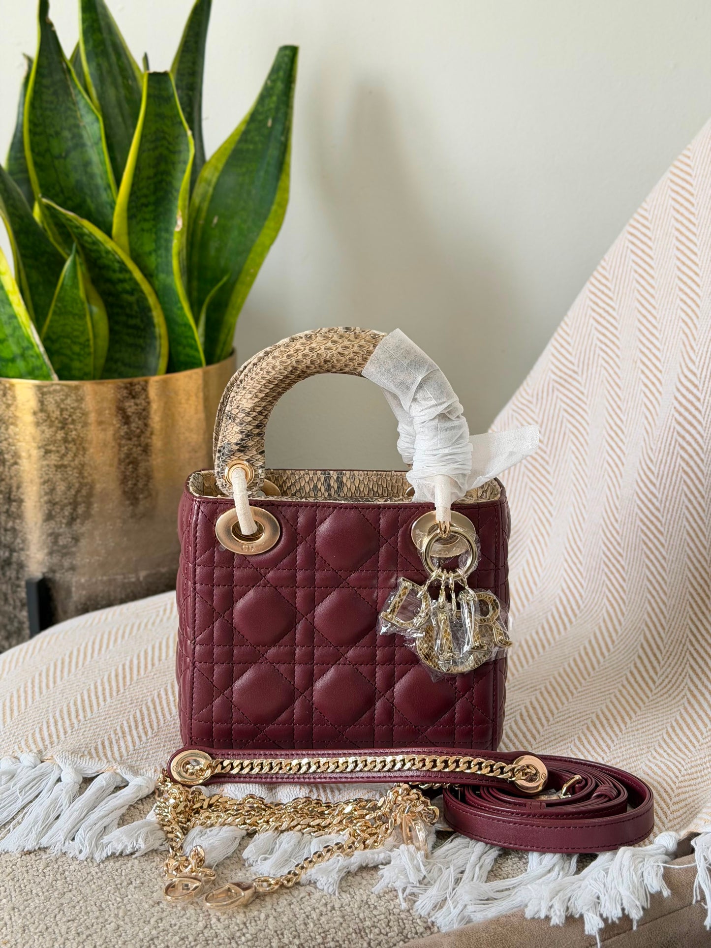 lambskin bag is the iconic Christian Dior Lady Dior 17 CM