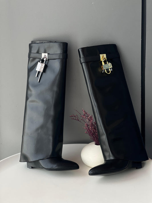 iconic Givenchy Shark Lock 100mm Leather Boots