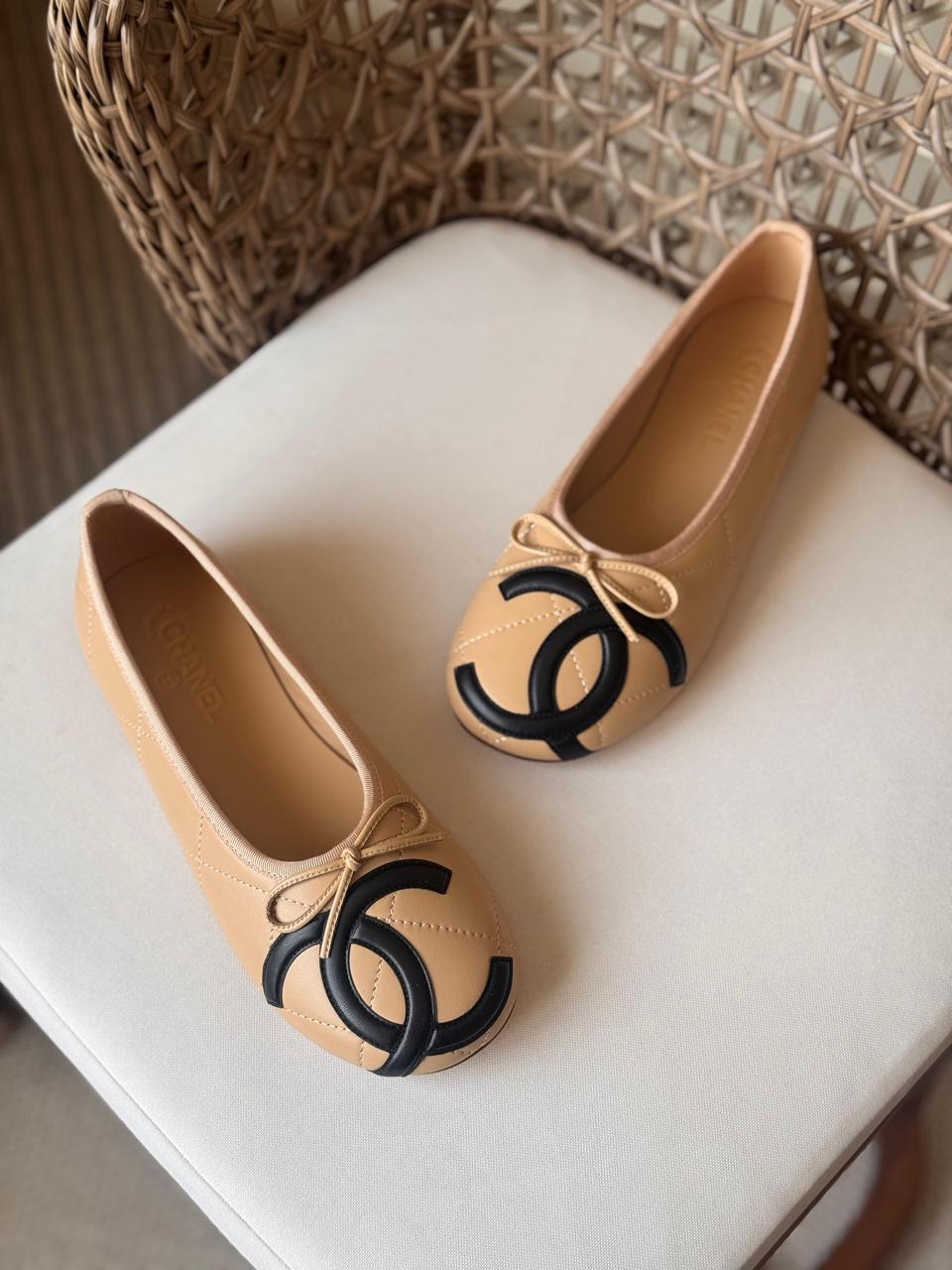 Chanel Quilted Leather Ballet Flats Collection – Available in Beige, Cream & Black