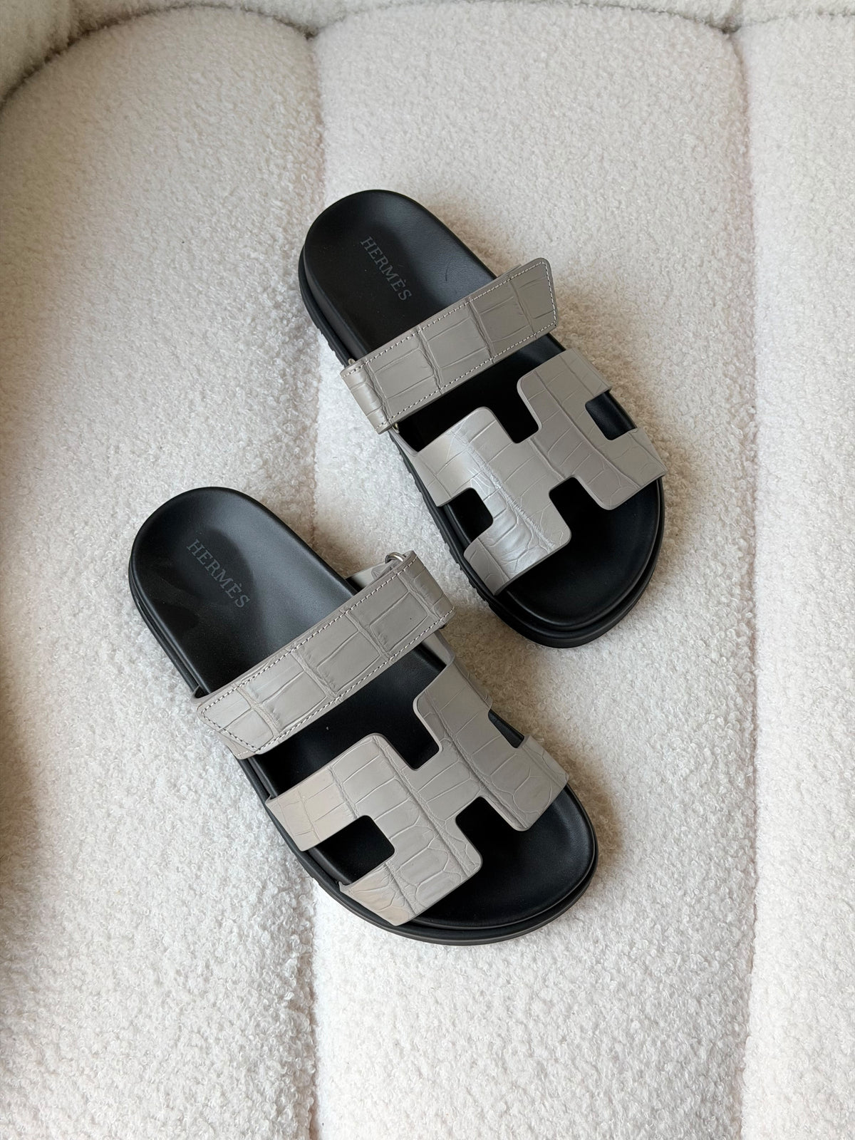 Hermès Chypre Sandals crafted from exotic crocodile leather