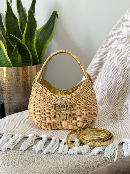 Miu Miu Wander wicker handbag 22CM