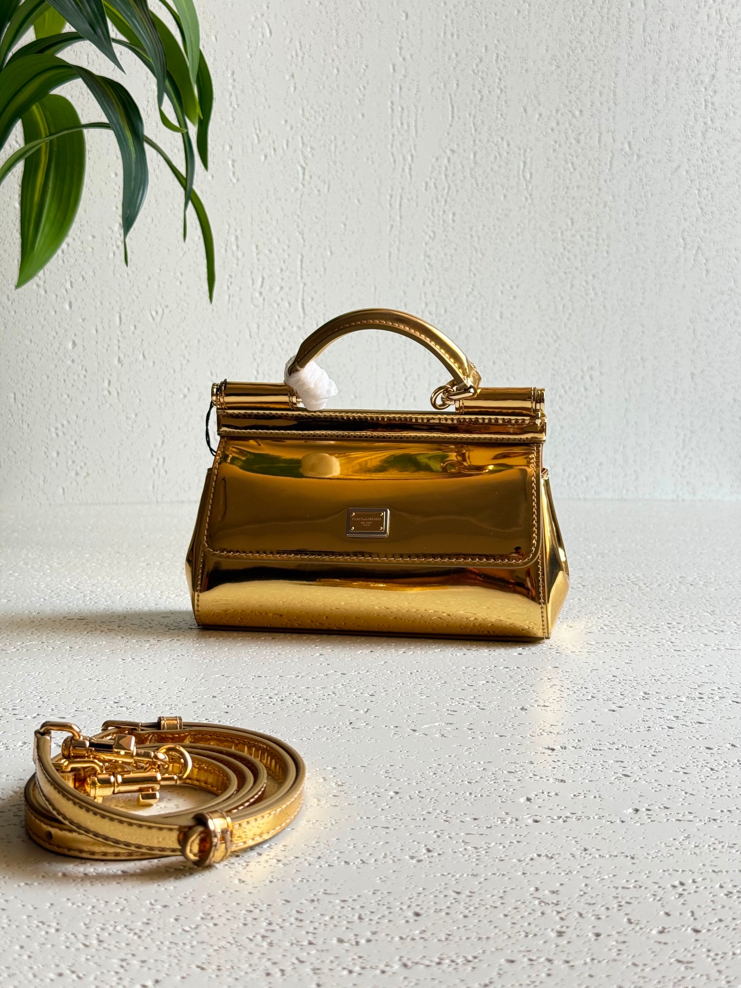 DOLCE&GABANA metallic leather Sicily mini bags  18 CM