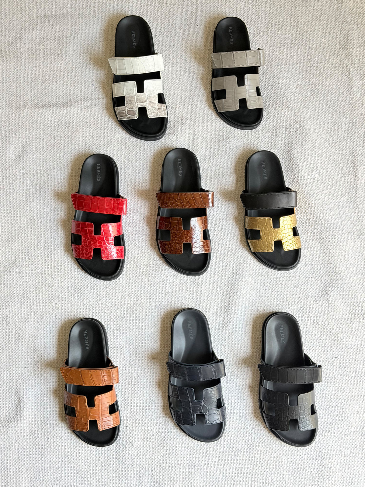 Hermès Chypre Sandals crafted from exotic crocodile leather