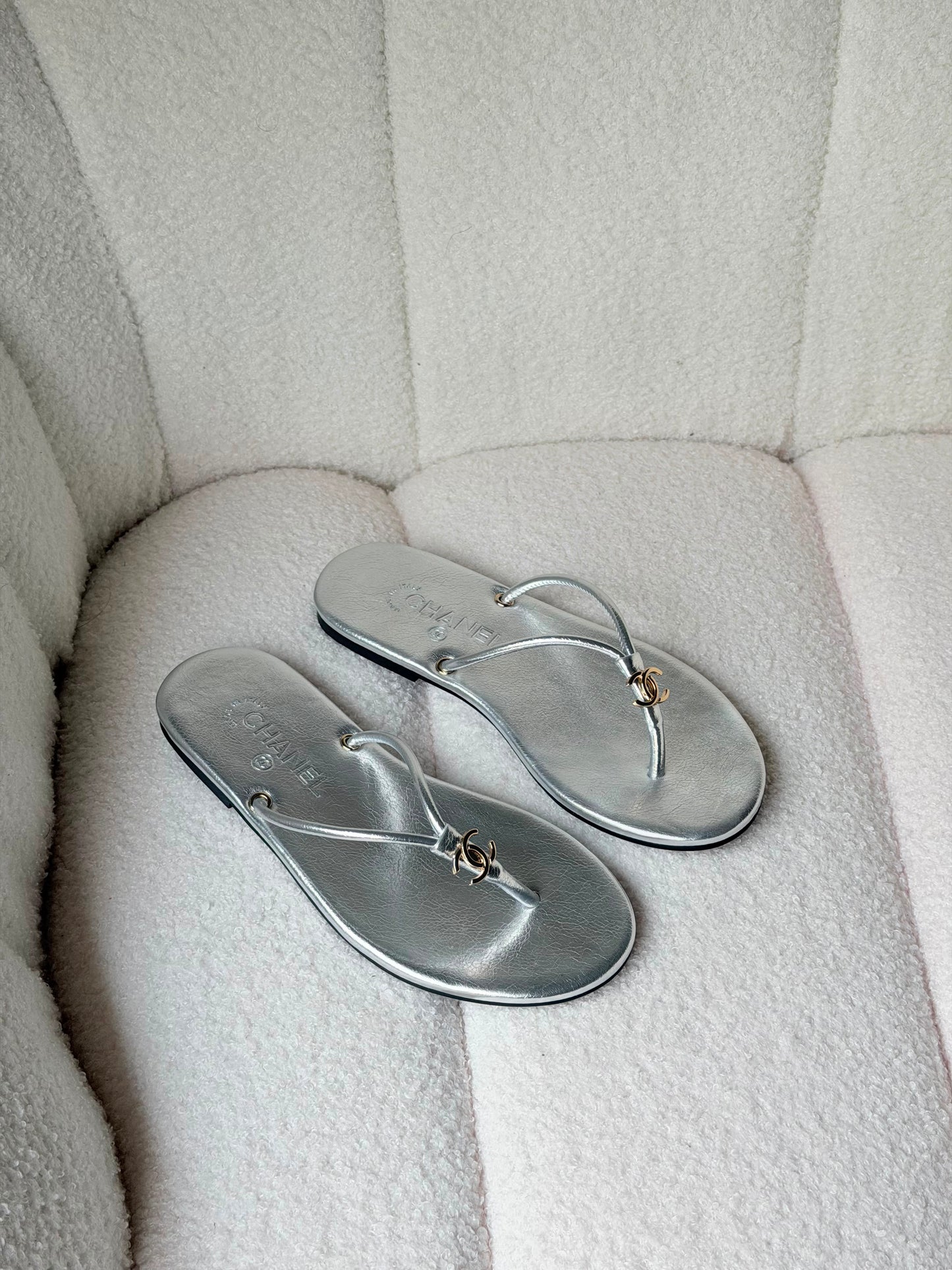 Chanel crackled laminated calfskin