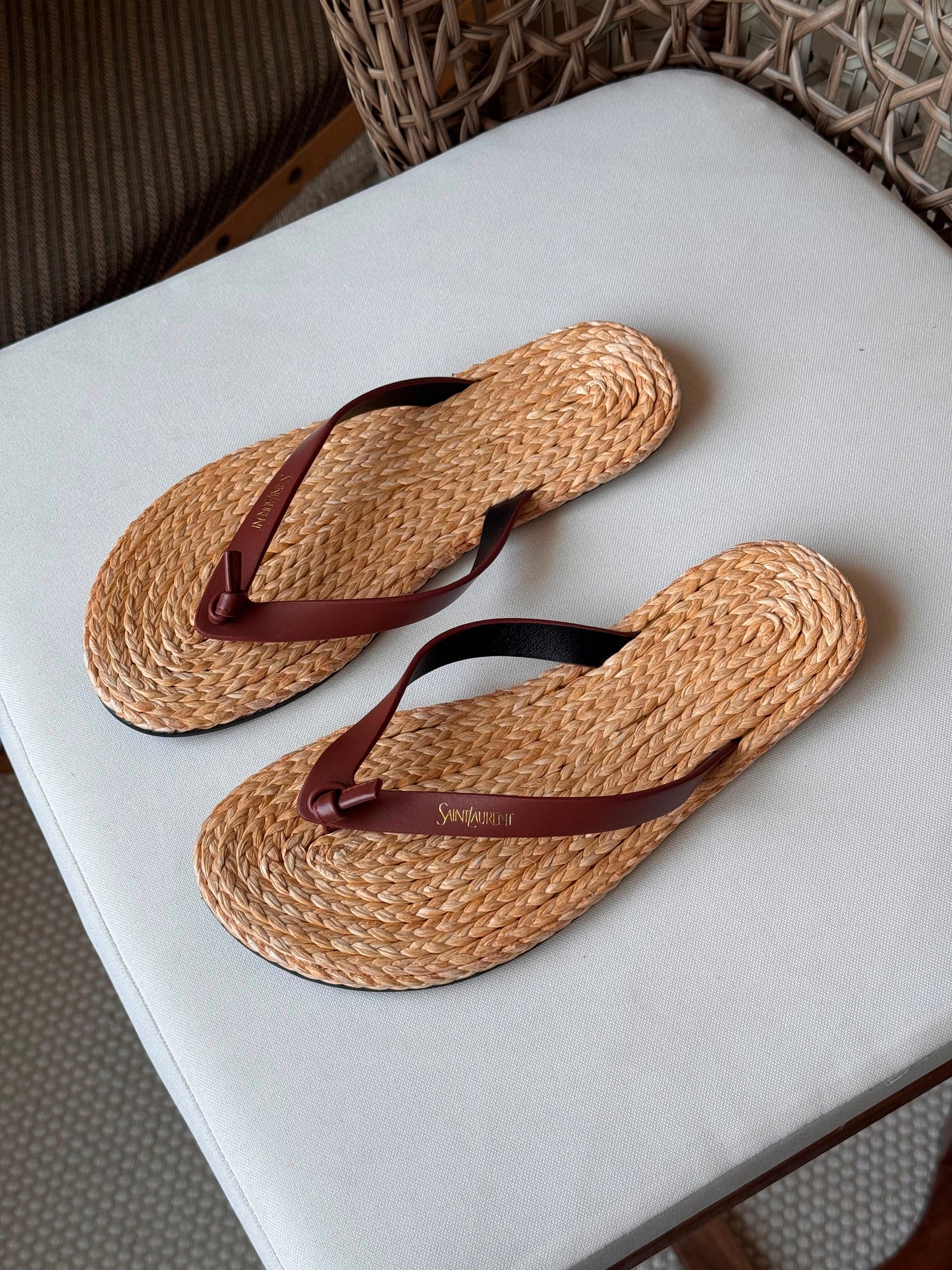 Saint Laurent Pool leather thong sandals