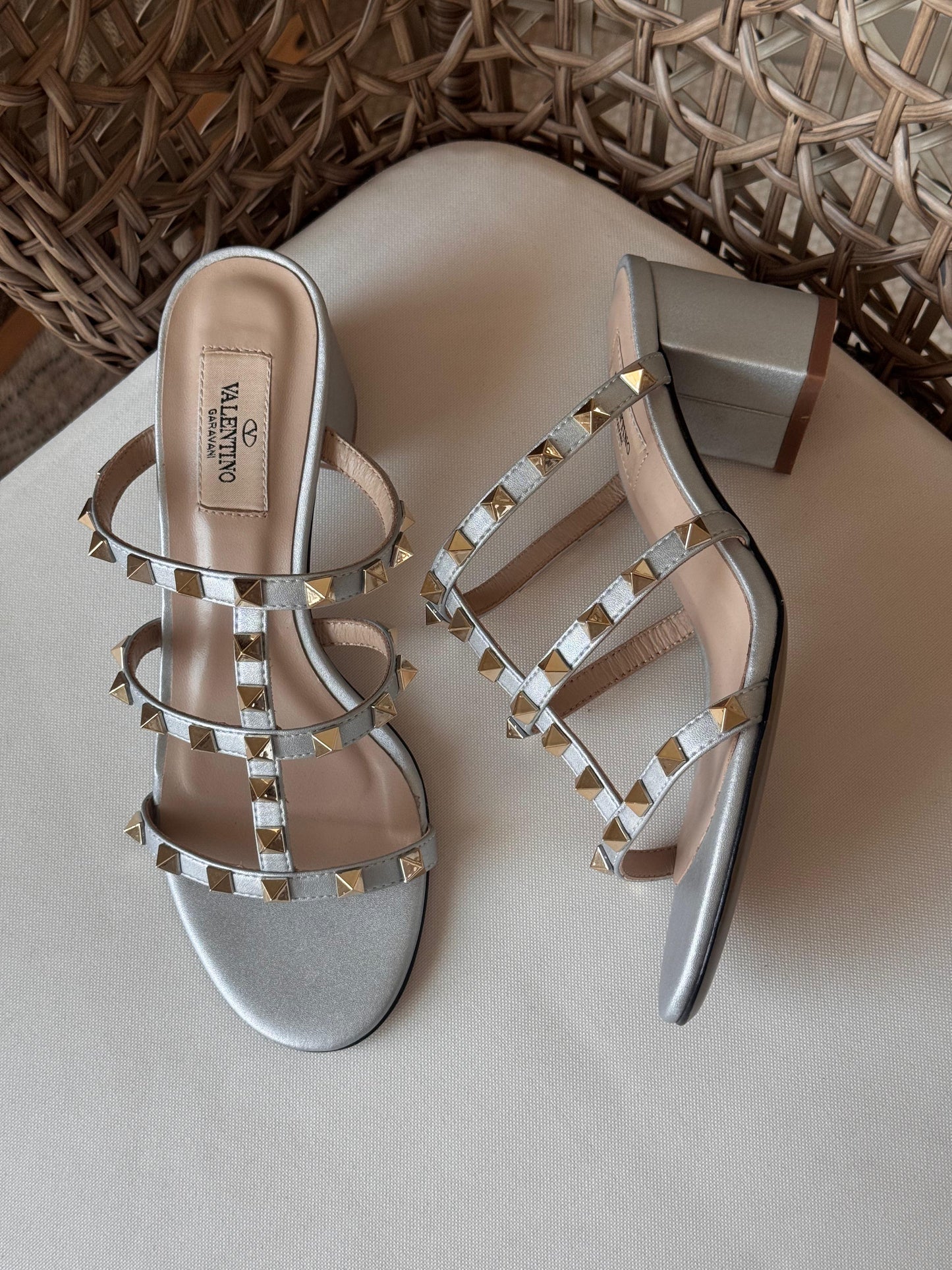 Valentino Garavani Rockstud block-heeled mules