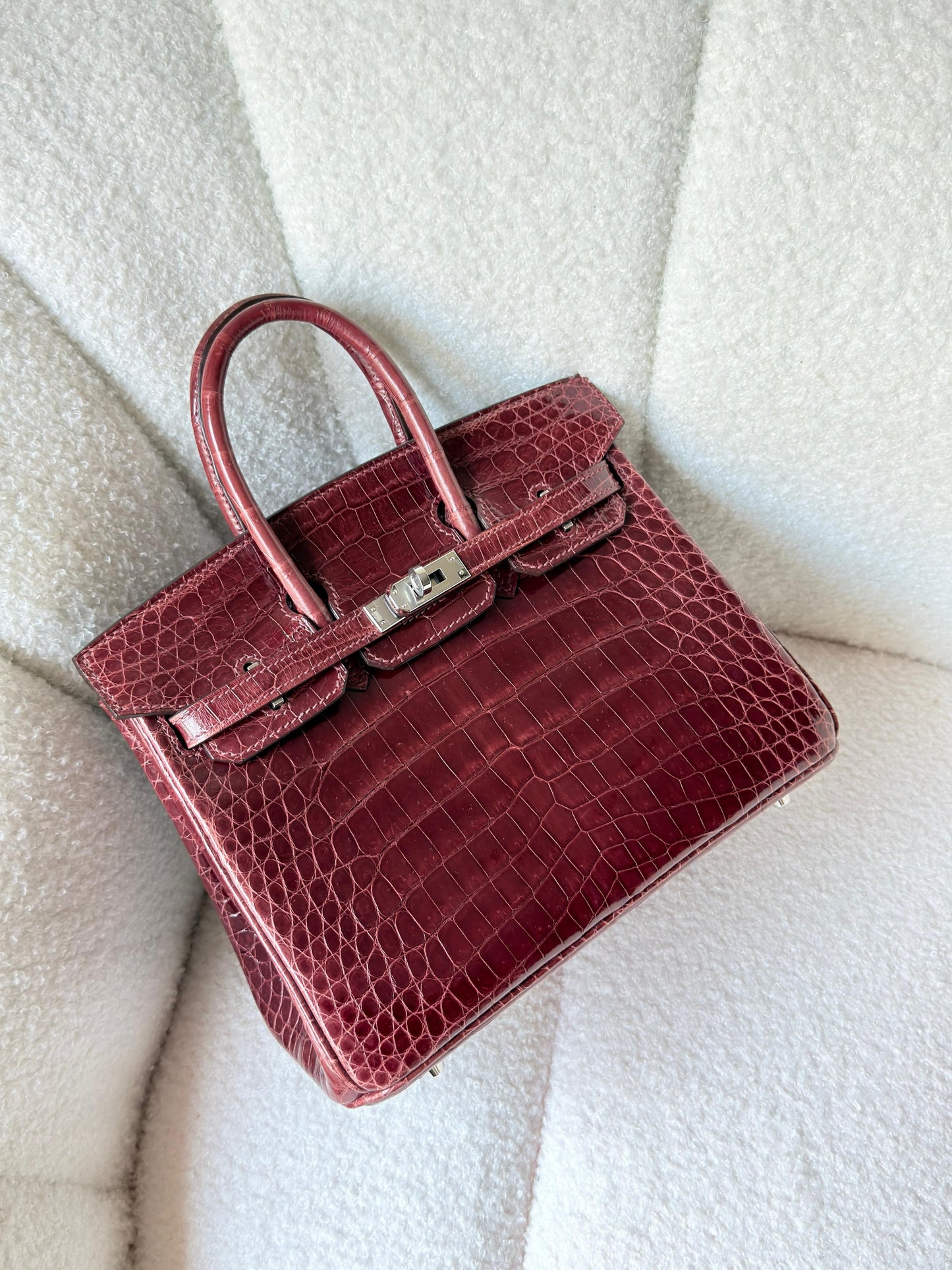 Birkin 25CM full handmade croc leather