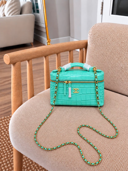 Chanel Vanity with Chain bags crafted from crocodile-embossed calfskin