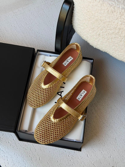 Alaïa Fishnet Ballerinas flat