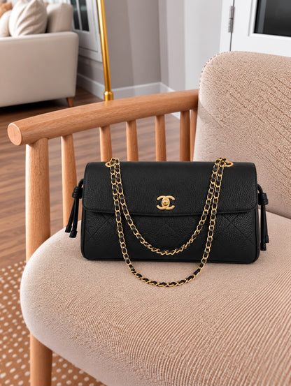 Chanel-branded chain baguette-style handbags