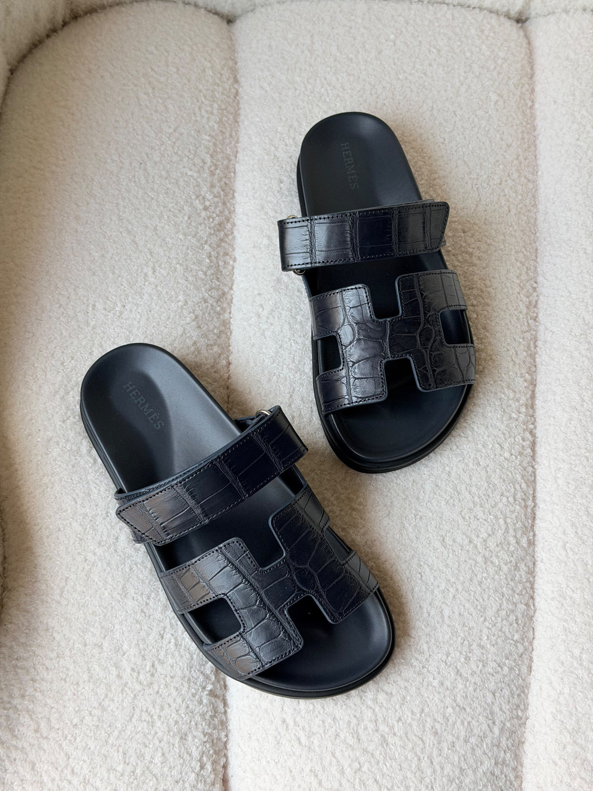 Hermès Chypre Sandals crafted from exotic crocodile leather