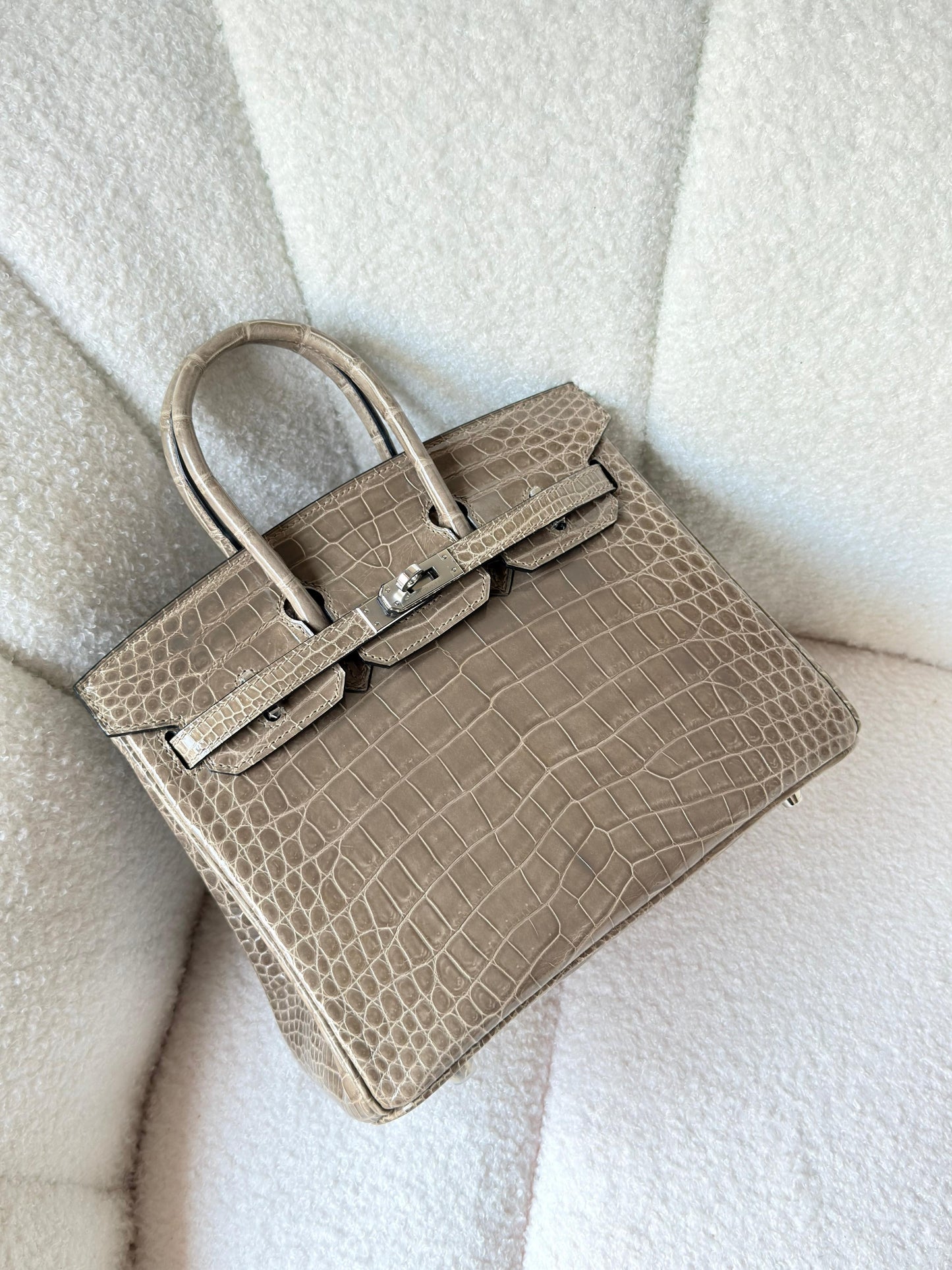Birkin 25CM full handmade croc leather