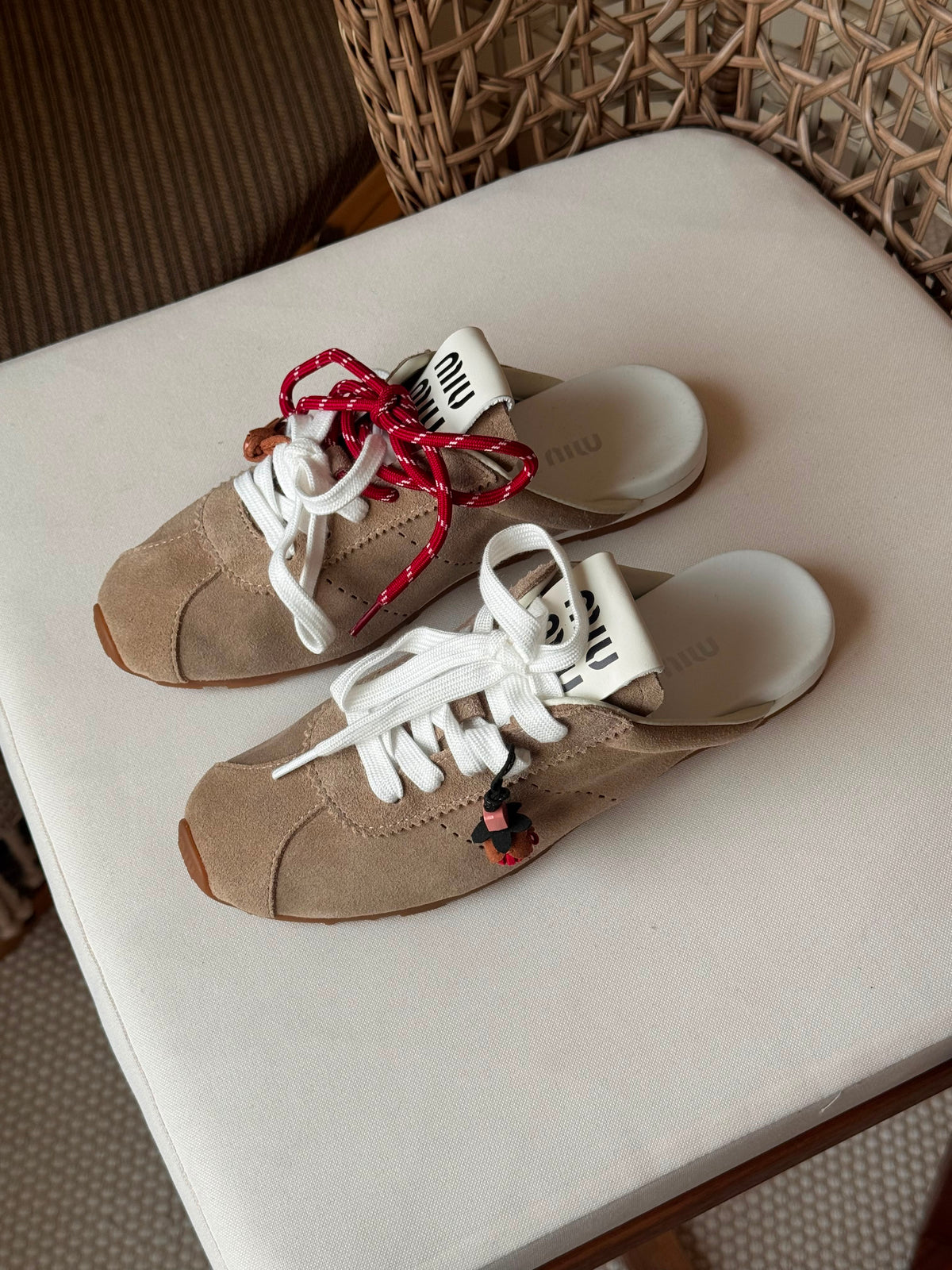 Miu Miu Plume suede mules