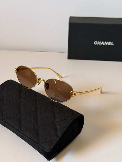 Chanel oval metal sunglasses