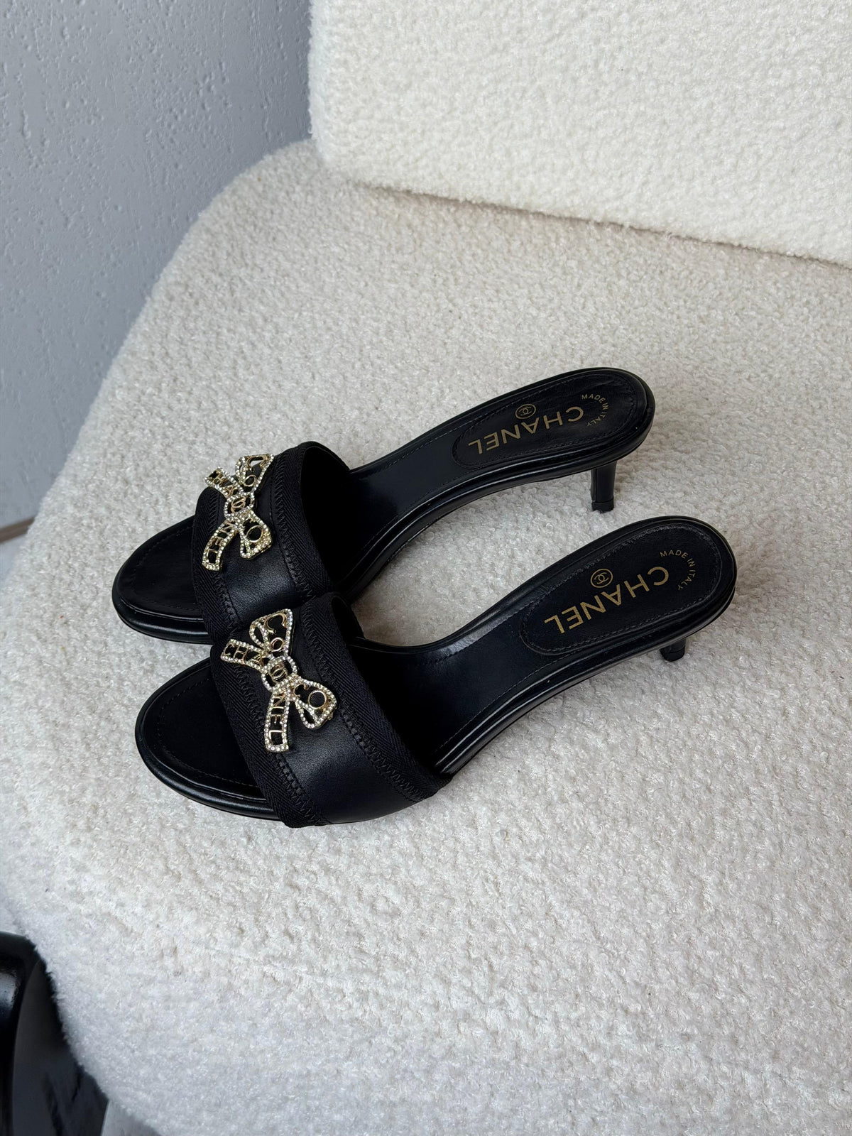 Chanel kitten-heel mules