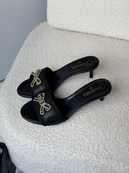 Chanel kitten-heel mules