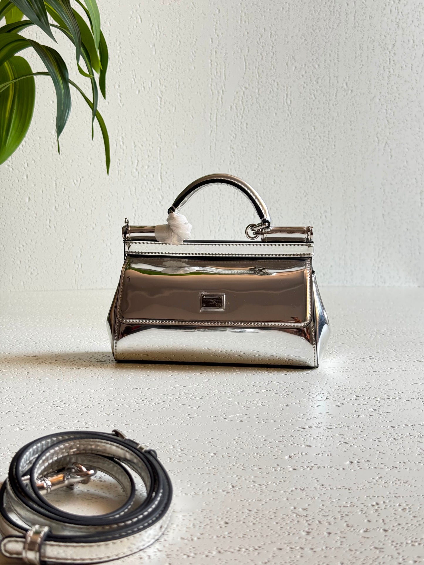 DOLCE&GABANA metallic leather Sicily mini bags  18 CM