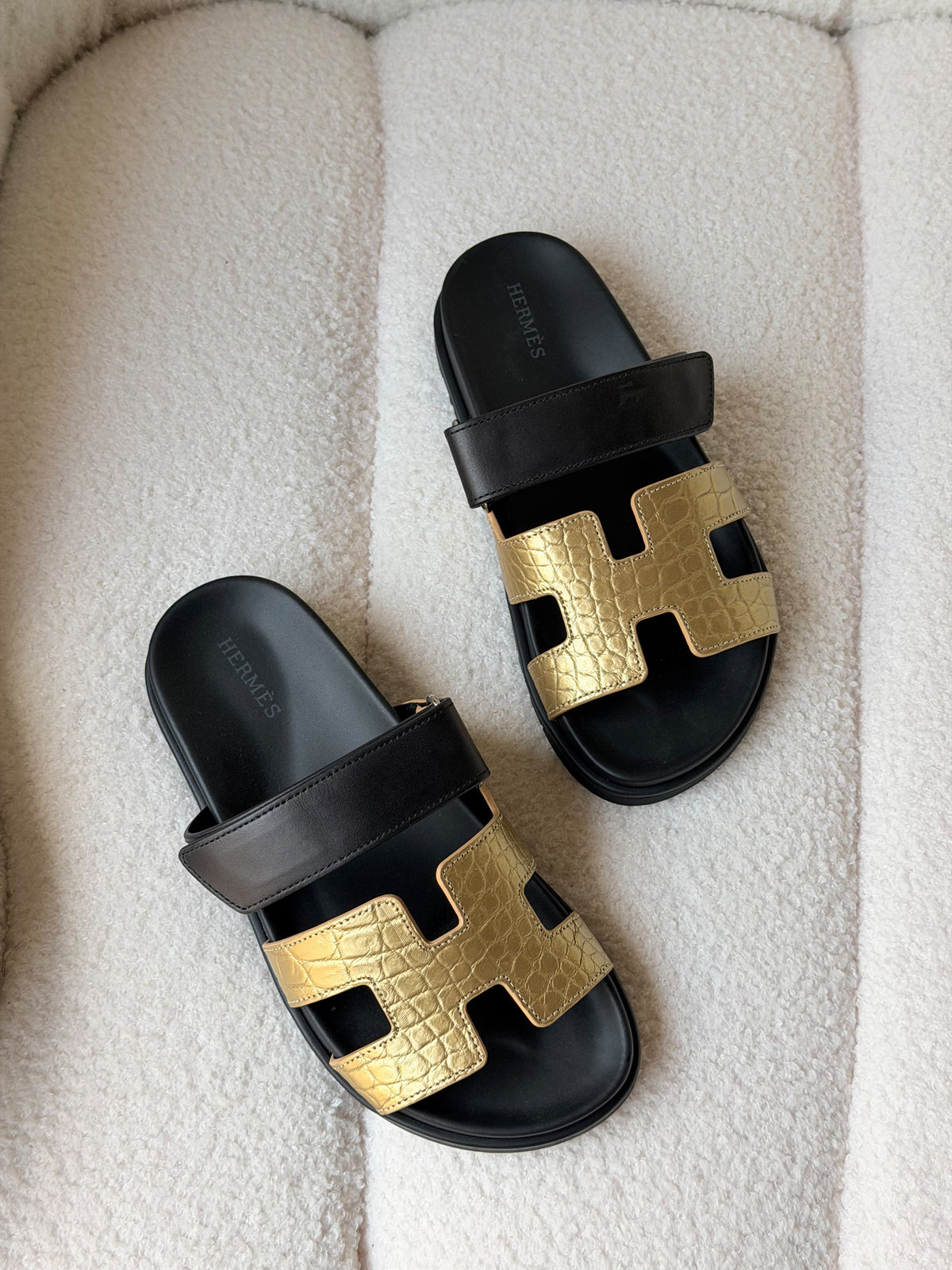 Hermès Chypre Sandals crafted from exotic crocodile leather