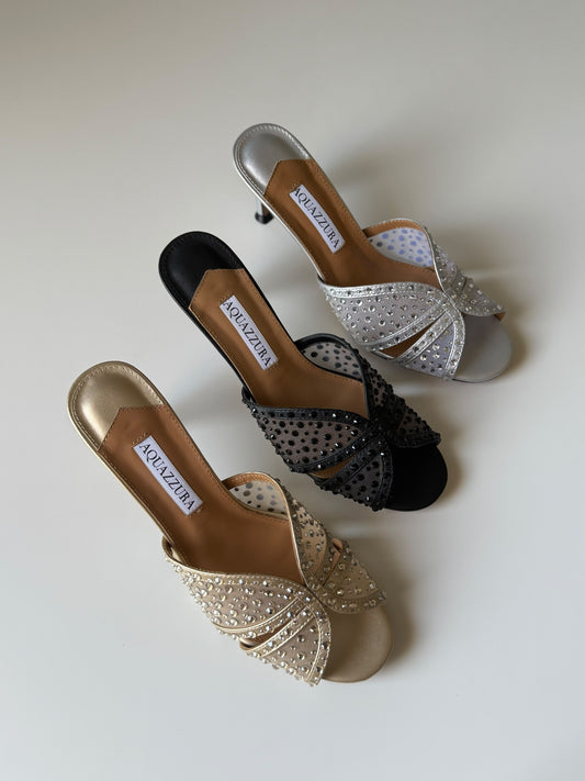 Aquazzura Crystal Lover Mules