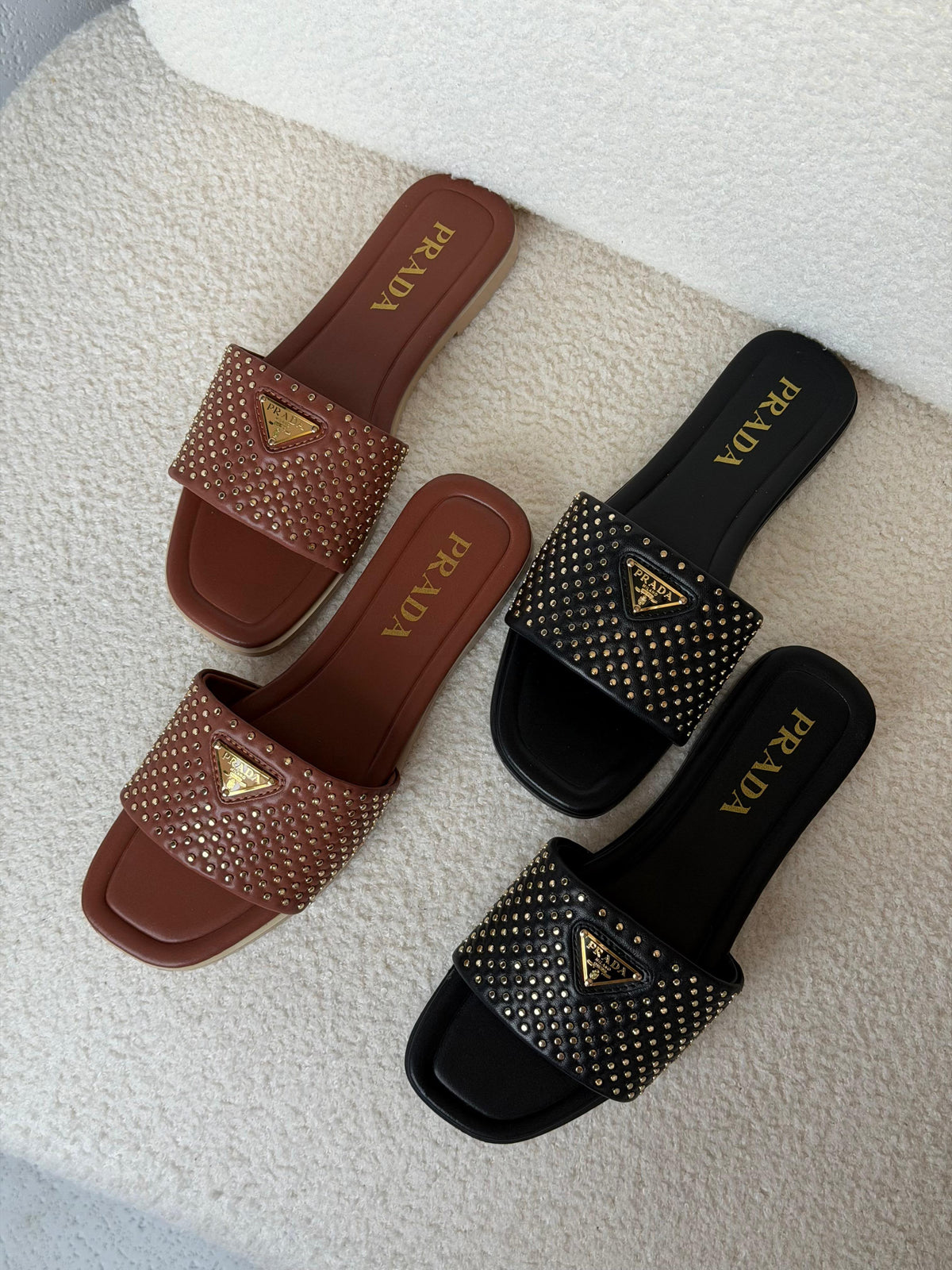 Prada Nappa leather slide sandals