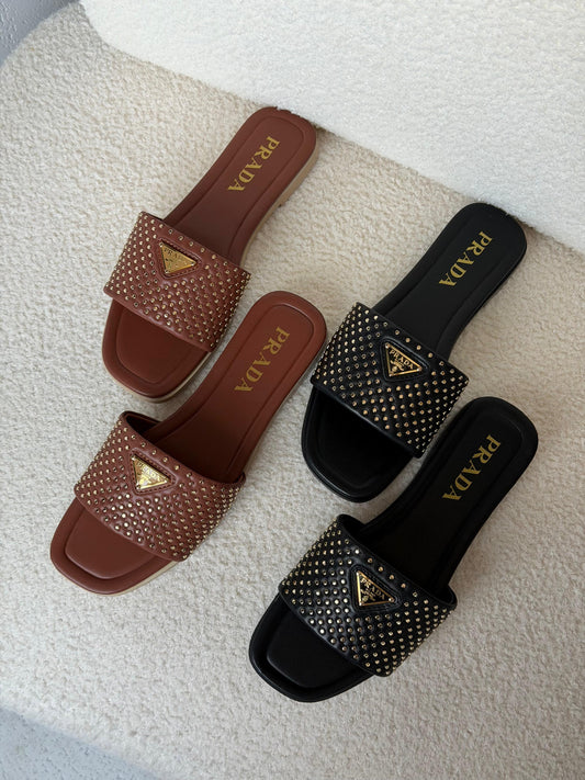 Prada Nappa leather slide sandals