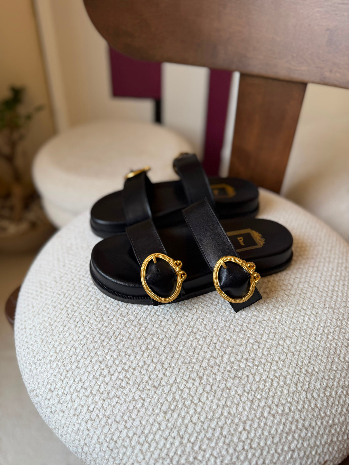 Dior Médaillon Buckle Slides