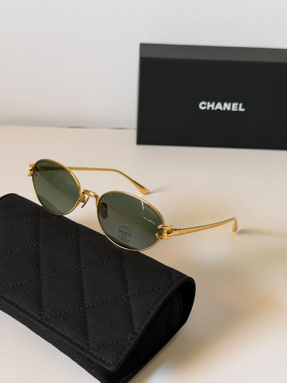 Chanel oval metal sunglasses