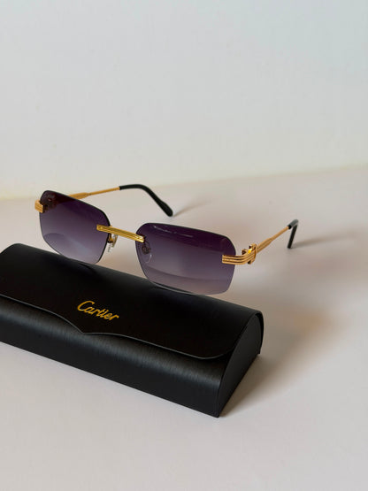 Cartier Signature C Décor Rimless Rectangle Sunglasses unisex