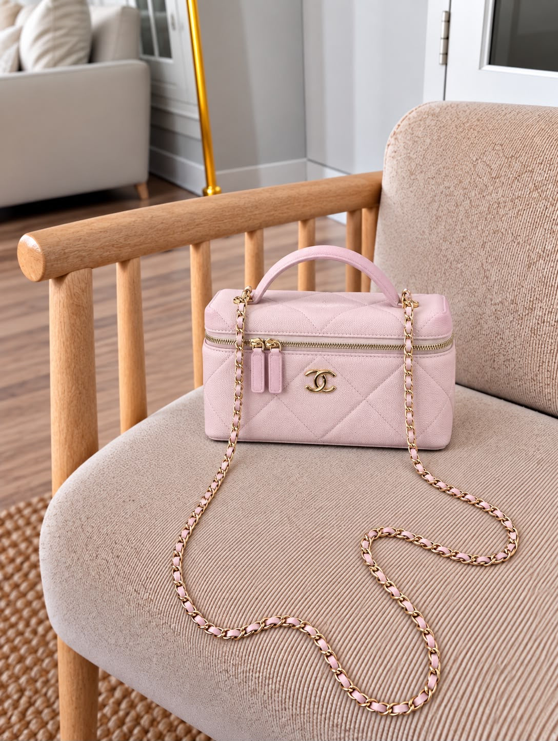 Chanel Small Top Handle Vanity Case with Chain