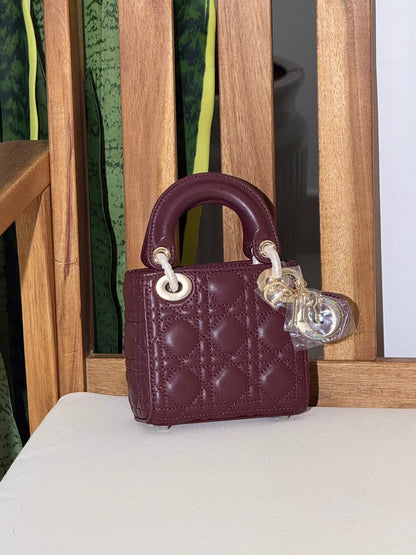 lambskin Christian Dior Lady Dior Micro Bag 12 CM