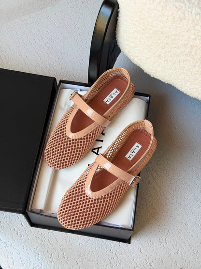 Alaïa Fishnet Ballerinas flat