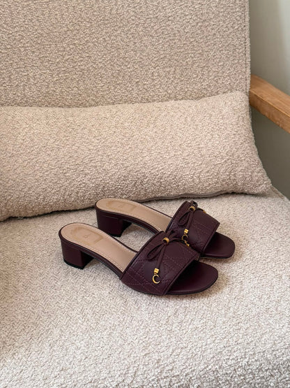 Dior Cannage heeled slides