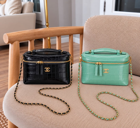 Chanel Vanity with Chain bags crafted from crocodile-embossed calfskin