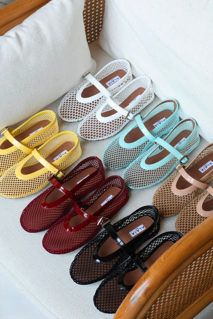 Alaïa Fishnet ballerina flats featuring