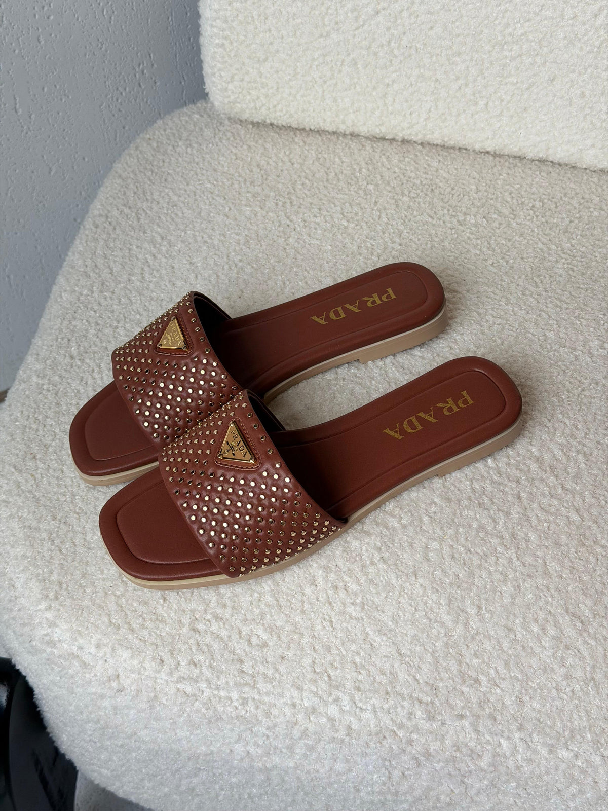 Prada Nappa leather slide sandals
