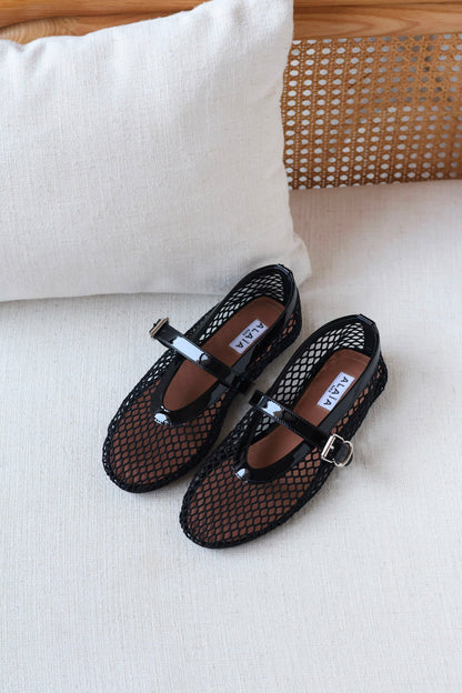 Alaïa Fishnet ballerina flats featuring