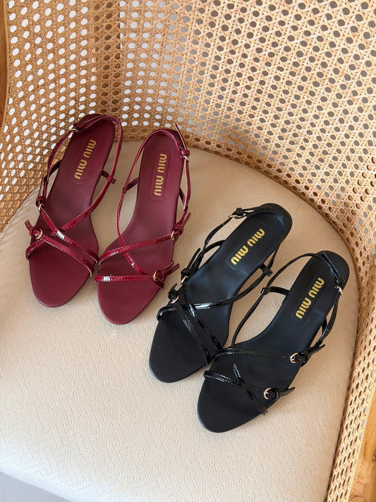 Miu Miu patent leather slingback sandals