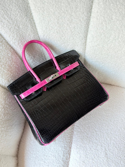 Birkin 25CM full handmade croc leather