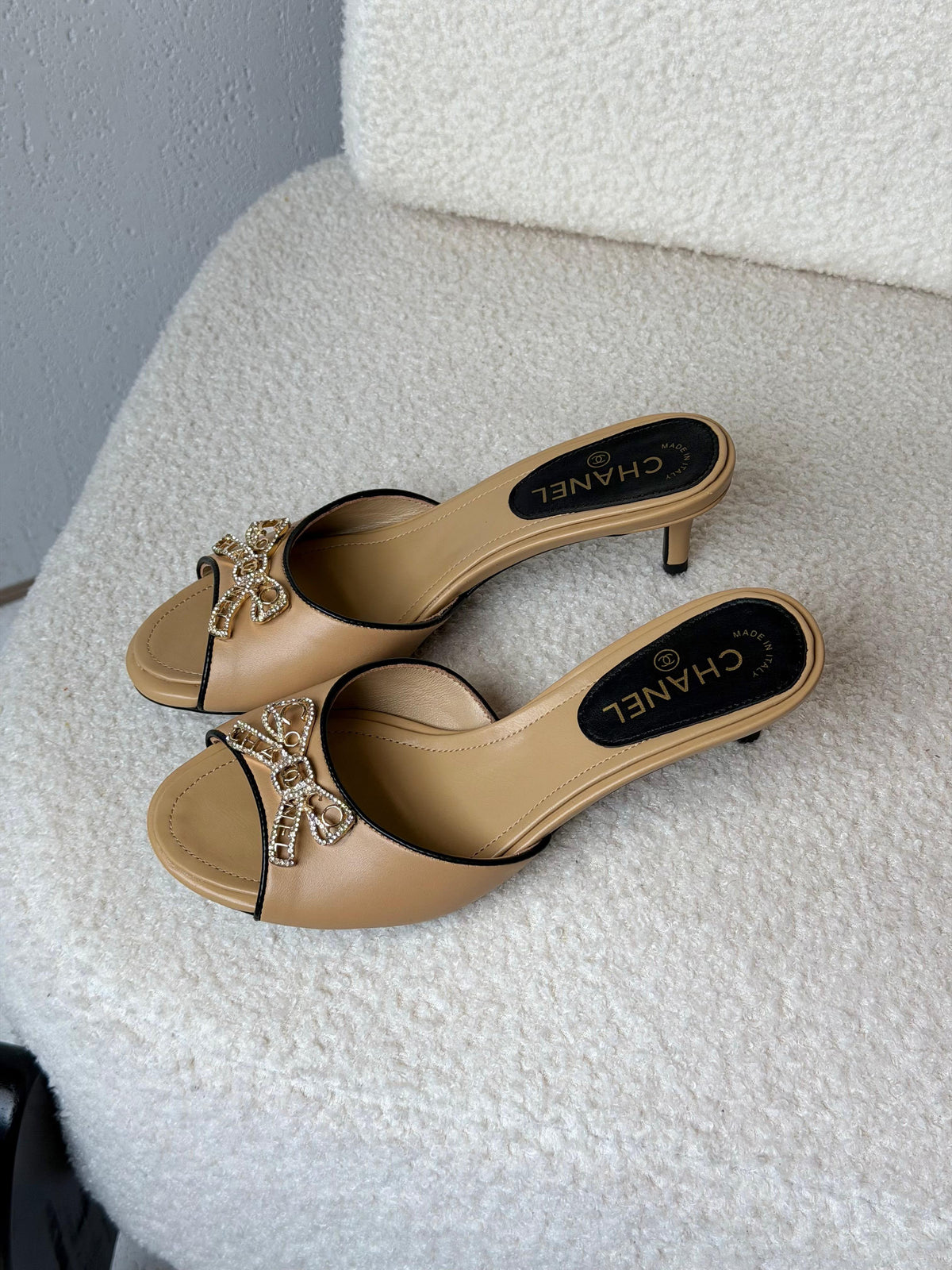 Chanel kitten-heel mules