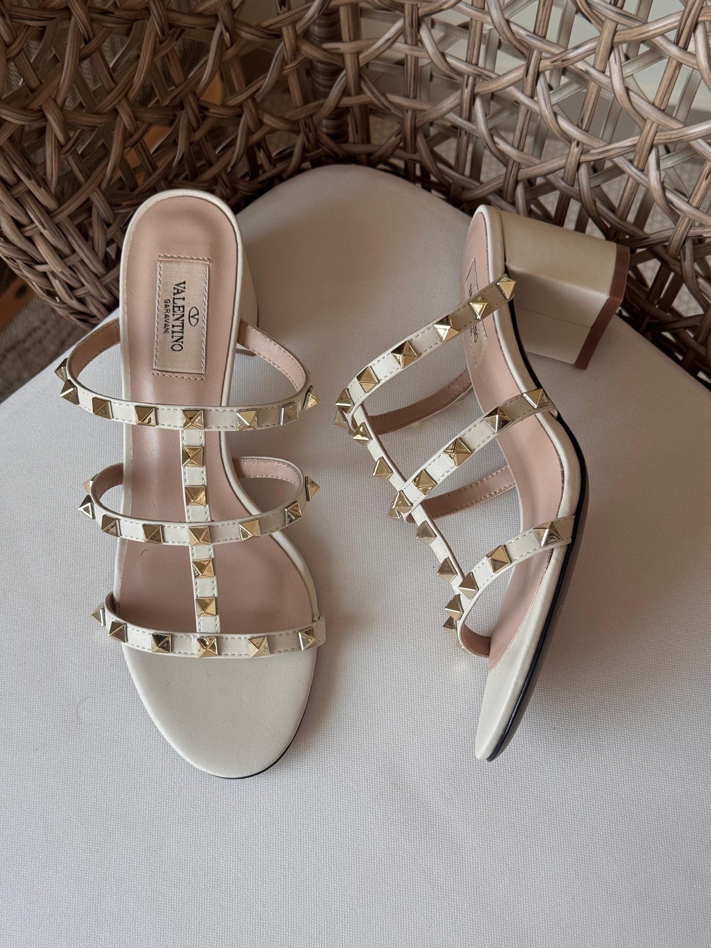 Valentino Garavani Rockstud block-heeled mules