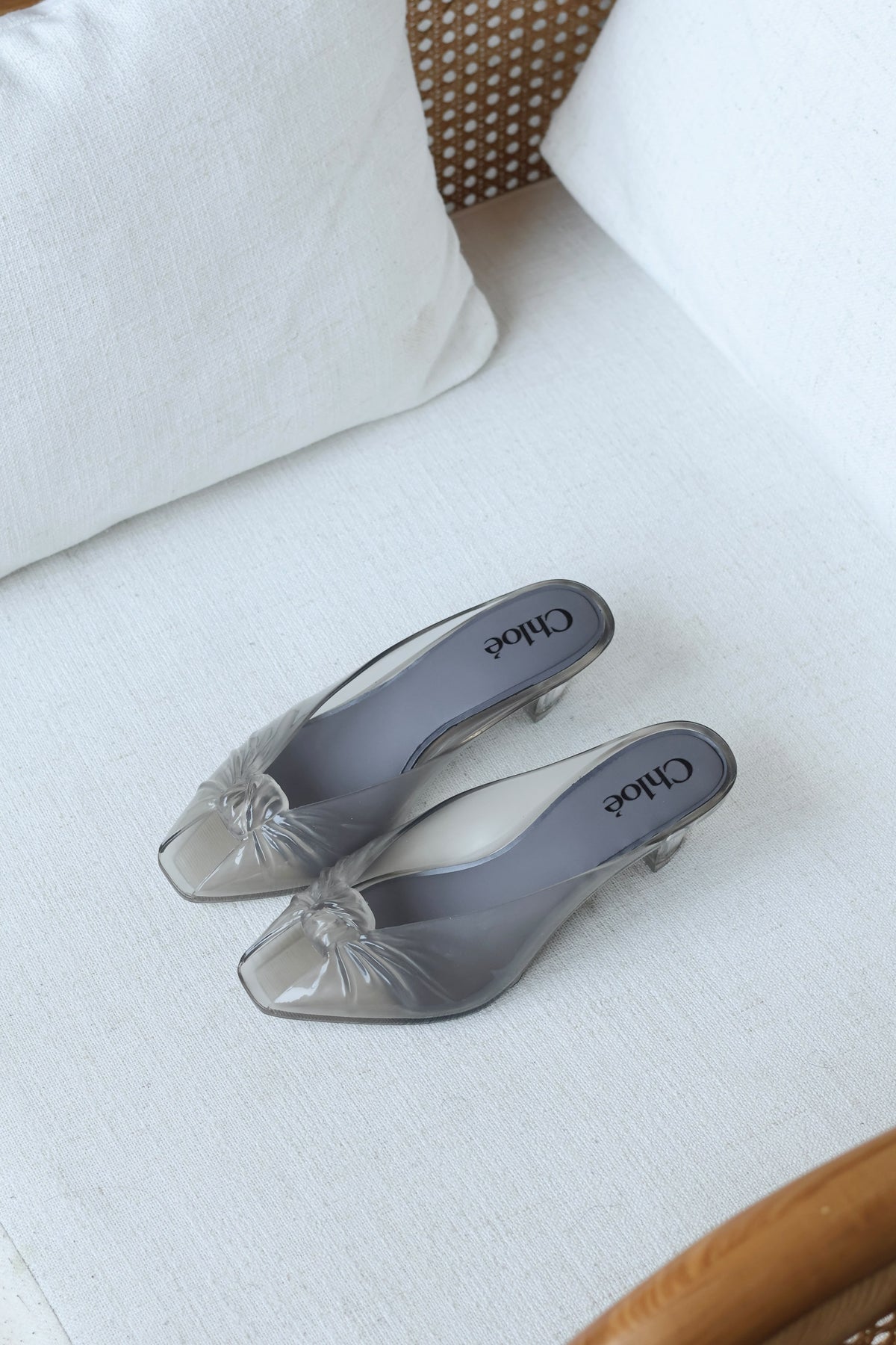 Chloé Square-Toe Jelly Heeled Mules