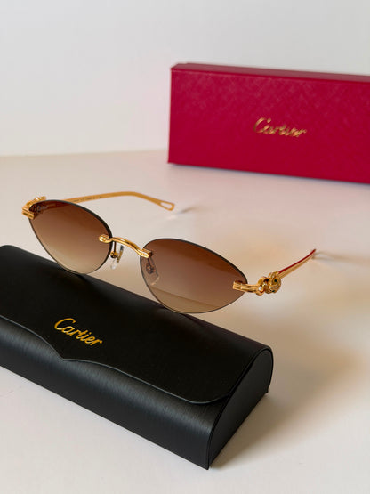 panthère de cartier oval sunglasses