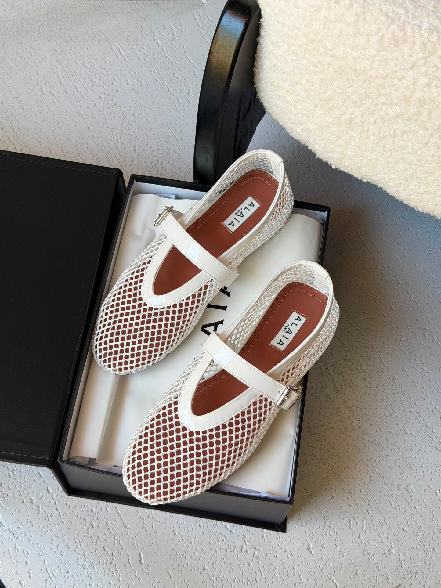 Alaïa Fishnet Ballerinas flat