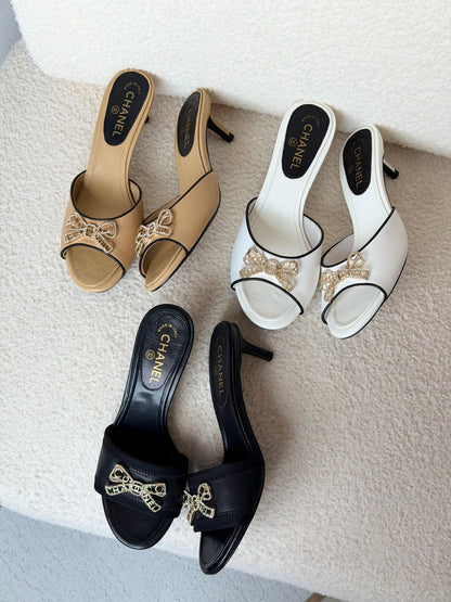 Chanel kitten-heel mules