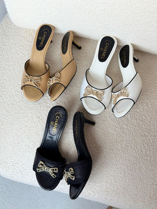 Chanel kitten-heel mules