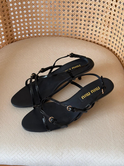 Miu Miu patent leather slingback sandals
