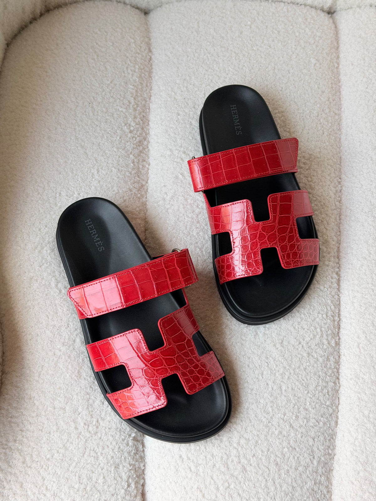Hermès Chypre Sandals crafted from exotic crocodile leather