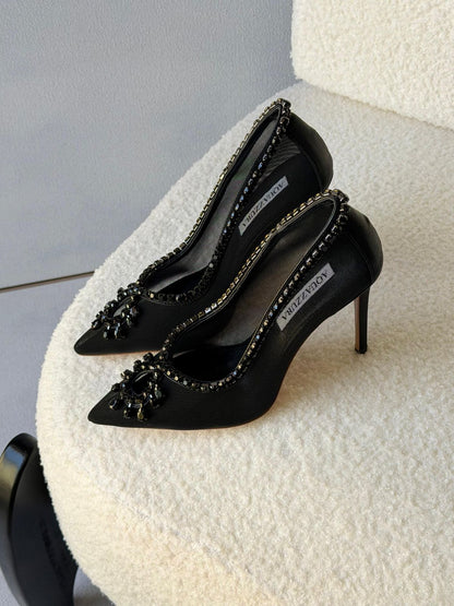 Aquazzura crystal-embellished mesh pumps