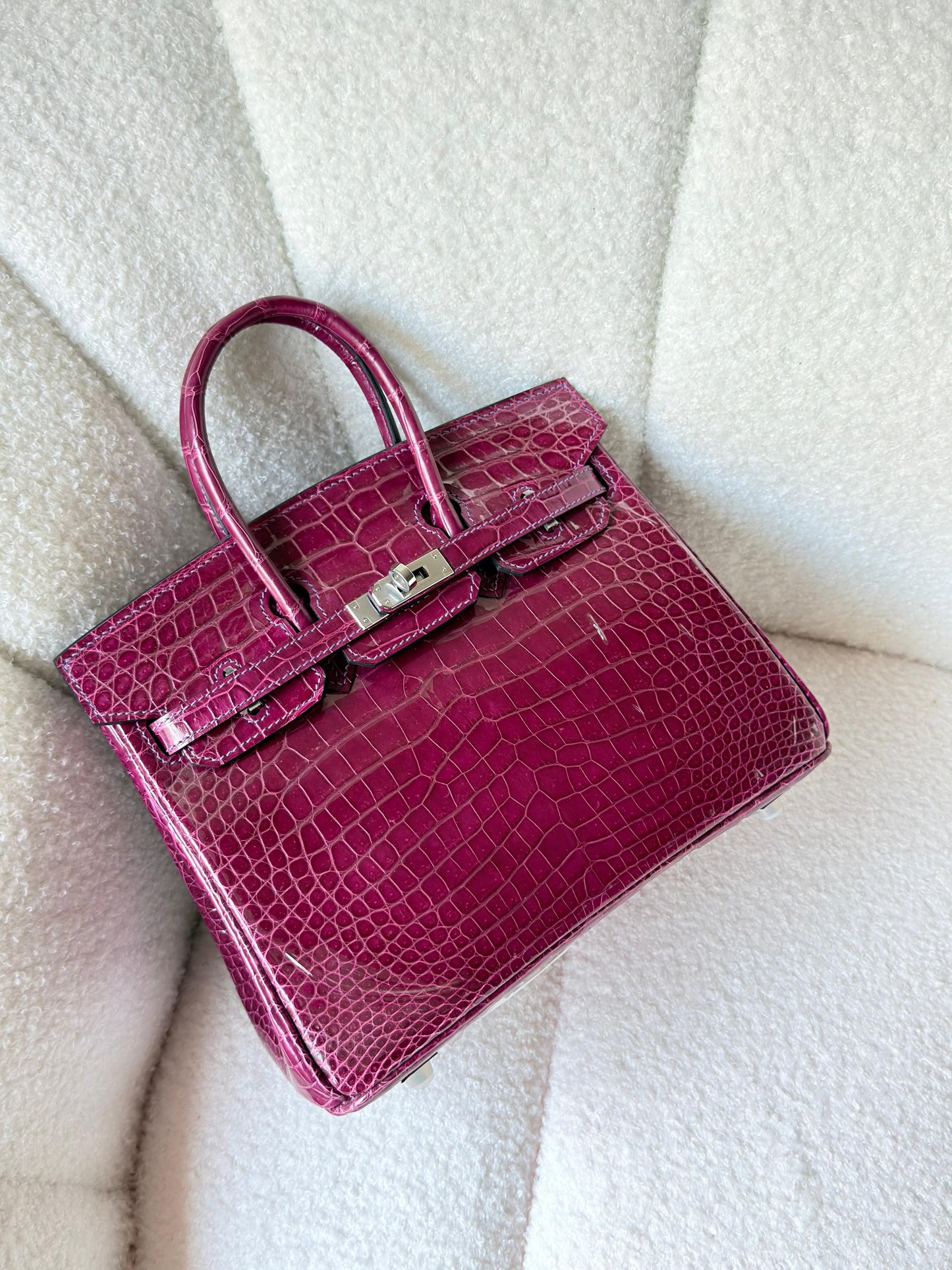 Birkin 25CM full handmade croc leather
